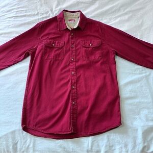 Wrangler Premium Quality Men’s Burgundy Flannel Size S